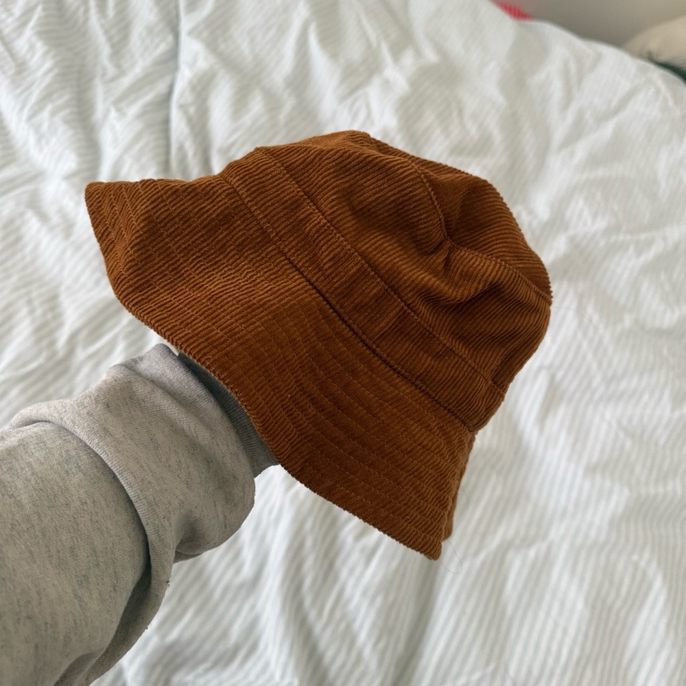 Corduroy Bucket Hat in Rust Brown